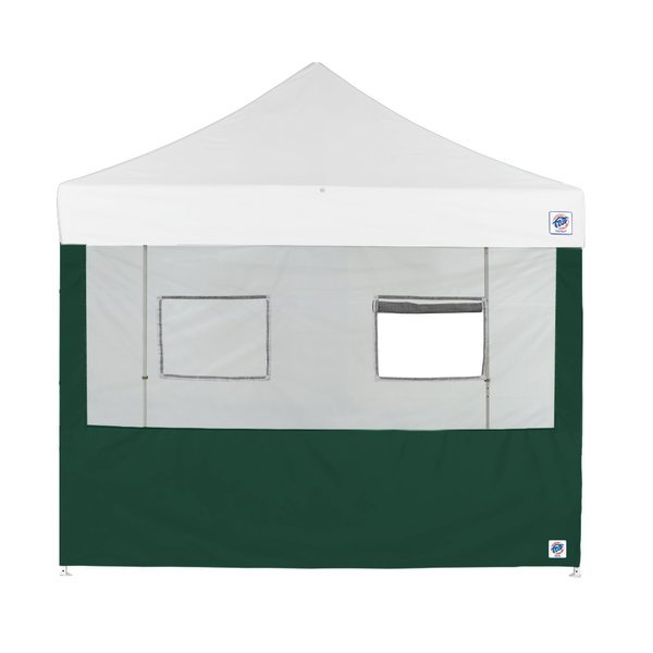 TAA Compliant Food Booth Sidewall with 2 Serving Windows, 8' W x 8' H, Forest Green, E-Z Up, Mfr#: SW3FB8FXTMC2WFG